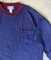 画像3: 00'S JOCKEY クロスネック ポケット付き 長袖 Tシャツ ネイビー/ワインレッド (VINTAGE) (3)