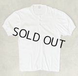 RACE BRAND 袖リブ付き シングルステッチ ヘンリーネック Tシャツ ホワイト (VINTAGE)