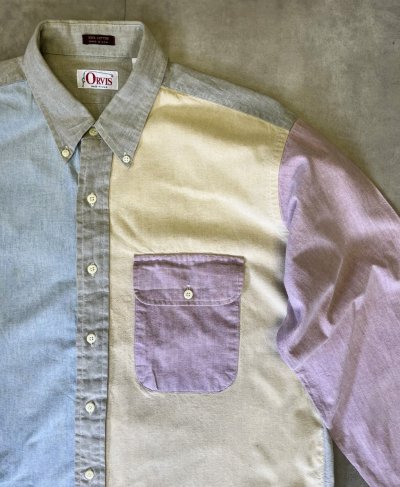 画像3: 80'S ORVIS オックスフォード 長袖 BDシャツ クレイジーパターン USA製 (VINTAGE)