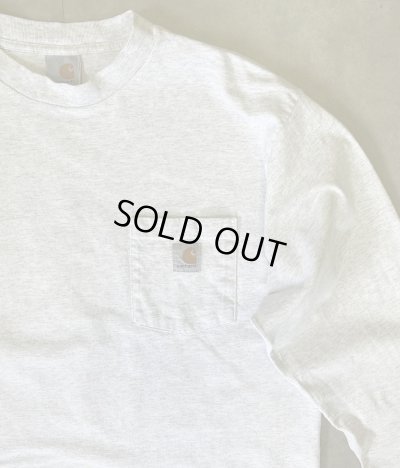 画像3: 90'S CARHARTT ポケット付き 長袖 Tシャツ アッシュグレー (VINTAGE)