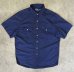 画像1: 90'S RALPH LAUREN ポプリン 半袖 シャツ ネイビー (VINTAGE) (1)