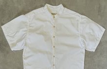 他の写真1: 90'S EDDIE BAUER 白タグ オックスフォード マチ付き 半袖 バンドカラーシャツ ホワイト (VINTAGE)