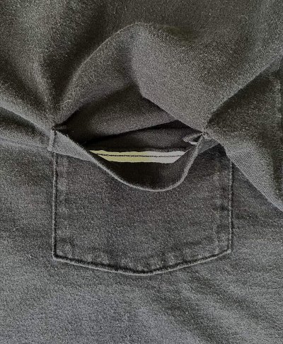 画像3: 90'S BVD シングルステッチ 耳付きポケット 半袖 Tシャツ ブラック USA製 (VINTAGE)