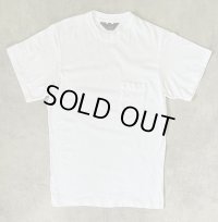 80'S J.CREW 旧タグ シングルステッチ ポケット付き 半袖 Tシャツ ホワイト USA製 (VINTAGE)
