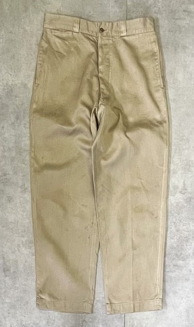 画像1: 50'S アメリカ軍 US ARMY "MIL-T-2064C" ボタンフライ チノパンツ ベージュ (VINTAGE)
