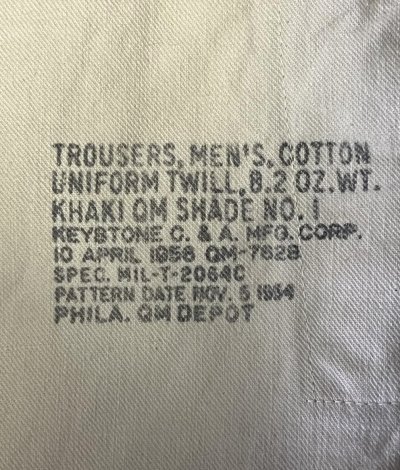 画像2: 50'S アメリカ軍 US ARMY "MIL-T-2064C" ボタンフライ チノパンツ ベージュ (VINTAGE)