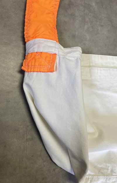 画像2: 70'S UNKNOWN プリント無し ニュースペーパーバッグ オフホワイト/オレンジ (VINTAGE)