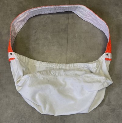 画像6: 70'S UNKNOWN プリント無し ニュースペーパーバッグ オフホワイト/オレンジ (VINTAGE)