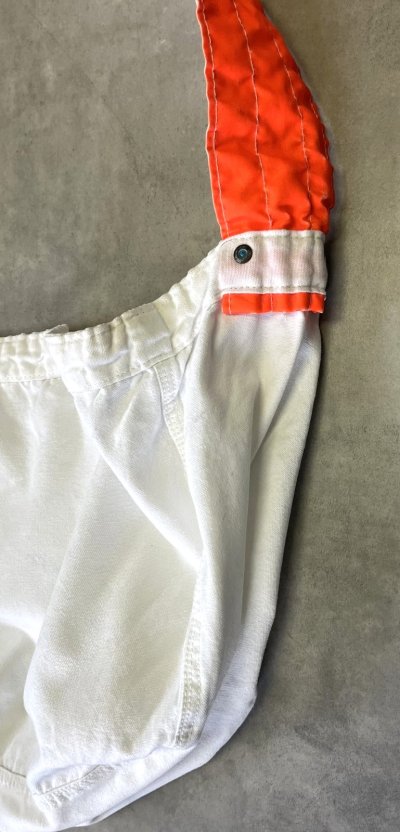 画像4: 70'S UNKNOWN プリント無し ニュースペーパーバッグ オフホワイト/オレンジ (VINTAGE)