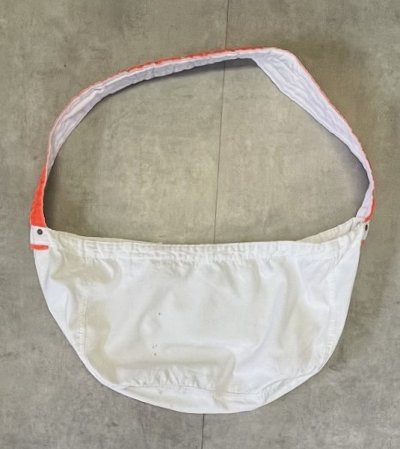 画像1: 70'S UNKNOWN プリント無し ニュースペーパーバッグ オフホワイト/オレンジ (VINTAGE)