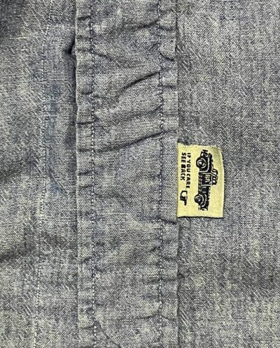 画像4: 90'S RRL 初期 三ツ星タグ シャンブレー マチ付き バンドカラーシャツ ブルー (VINTAGE)