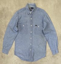 90'S RALPH LAUREN 猫目ボタン シャンブレーシャツ ブルー (VINTAGE)