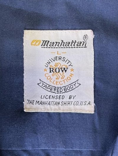 画像2: 70'S MANHATTAN 半袖 オープンカラーシャツ ネイビー (VINTAGE)