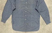 他の写真3: 90'S RRL 初期 三ツ星タグ シャンブレー マチ付き バンドカラーシャツ ブルー (VINTAGE)