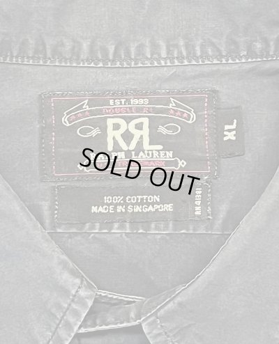 画像2: 90'S RRL 三ツ星タグ ポプリン 半袖 ワークシャツ ブラック (VINTAGE)