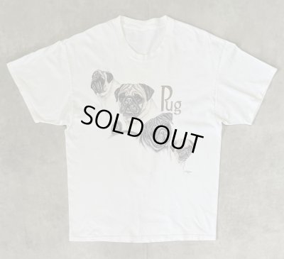 画像1: 90'S LAURA ROGERS "PUG" 半袖 Tシャツ ホワイト (VINTAGE)