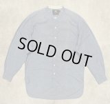 90'S RRL 初期 三ツ星タグ シャンブレー マチ付き バンドカラーシャツ ブルー (VINTAGE)