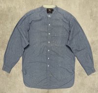90'S RRL 初期 三ツ星タグ シャンブレー マチ付き バンドカラーシャツ ブルー (VINTAGE)