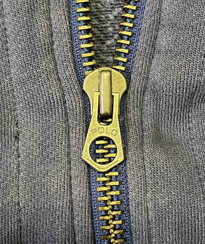 画像3: 90'S RALPH LAUREN ダブルジップ スウェットパーカー フェードネイビー (VINTAGE)