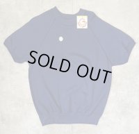 80'S GEARING UP ラグランスリーブ クルーネック 半袖 スウェットシャツ ネイビー (DEADSTOCK)