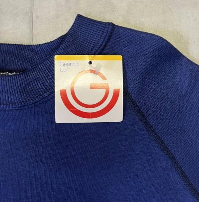 画像4: 80'S GEARING UP ラグランスリーブ クルーネック 半袖 スウェットシャツ ネイビー (DEADSTOCK)