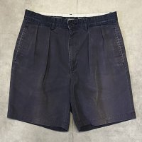 90'S RALPH LAUREN "TYLER SHORT" ツープリーツ チノショーツ フェードネイビー (VINTAGE)