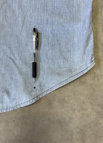 画像5: 80'S PRENTISS コットン100% シャンブレーシャツ フェードブルー USA製 (VINTAGE)