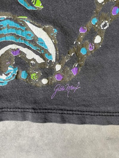 画像4: 90'S GILDA MARX シングルステッチ 半袖 Tシャツ フェードブラック USA製 (VINTAGE)