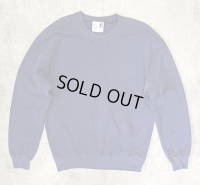 画像1: 90'S RUSSELL ATHLETIC "HIGH COTTON" 前V&脇の下ガゼット付き クルーネック スウェットシャツ ナス紺 USA製 (VINTAGE)