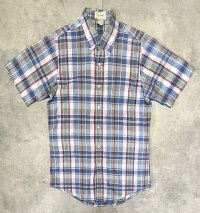 70'S LL Bean TMタグ コットン 半袖 マドラスチェック BDシャツ インド製 (VINTAGE)