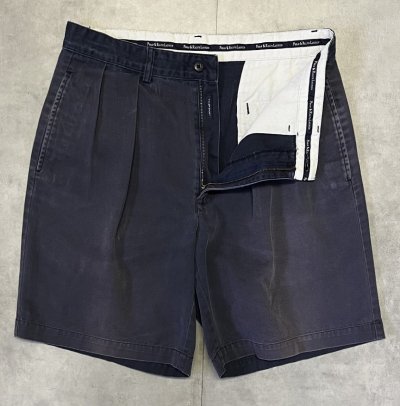 画像3: 90'S RALPH LAUREN "TYLER SHORT" ツープリーツ チノショーツ フェードネイビー (VINTAGE)