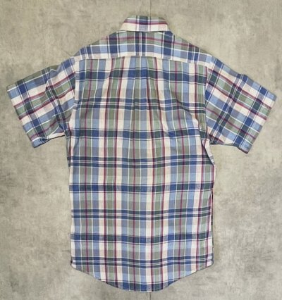 画像4: 70'S LL Bean TMタグ コットン 半袖 マドラスチェック BDシャツ インド製 (VINTAGE)