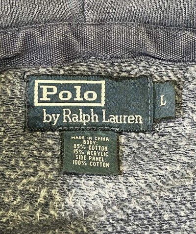 画像2: 90'S RALPH LAUREN ダブルジップ スウェットパーカー フェードネイビー (VINTAGE)