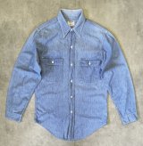 70'S BIG MAC コットン100% シャンブレーシャツ ブルー USA製 (VINTAGE)