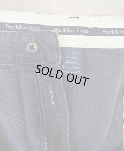 画像2: 90'S RALPH LAUREN "TYLER SHORT" ツープリーツ チノショーツ フェードネイビー (VINTAGE)