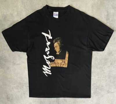 画像1: 90'S MOZART シングルステッチ 両面プリント 半袖 Tシャツ ブラック USA製 (VINTAGE)