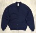 画像1: 90'S JERZEES スウェット カーディガン 無地 ネイビー (MINT CONDITION) (1)