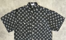 他の写真1: AVANTI シルク100% 半袖 シャツ チャコール/ホワイト 総柄 (VINTAGE)