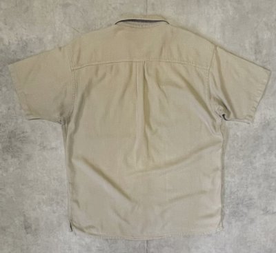 画像4: 90'S LL Bean "COOL WEAVE" コットン 半袖 ボックスシャツ ベージュ USA製 (VINTAGE)