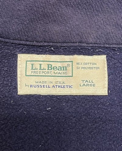 画像2: 80'S LL Bean by RUSSELL ATHLETIC ハーフジップ スウェットシャツ ネイビー USA製 (VINTAGE)