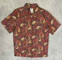 00'S LL Bean コットン 半袖 オープンカラーシャツ 総柄 (VINTAGE)