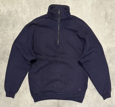 画像1: 80'S LL Bean by RUSSELL ATHLETIC ハーフジップ スウェットシャツ ネイビー USA製 (VINTAGE)