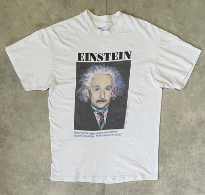 画像1: 90'S EINSTEIN シングルステッチ 半袖 Tシャツ ホワイト USA製 (VINTAGE)
