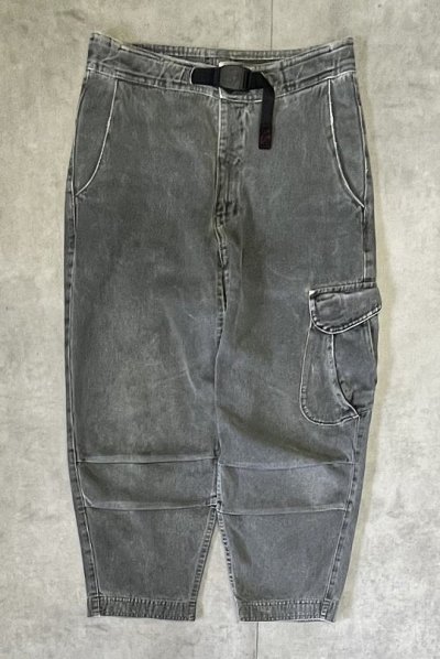 画像1: 90'S GRAMICCI 旧ロゴ ベルト付き デニム 七分丈 カーゴパンツ グレー USA製 (VINTAGE)