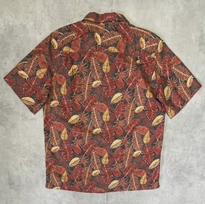 画像4: 00'S LL Bean コットン 半袖 オープンカラーシャツ 総柄 (VINTAGE)