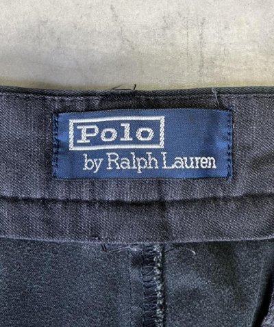 画像2: 90'S RALPH LAUREN ワンプリーツ チノパンツ ブラック W36L31 (VINTAGE)