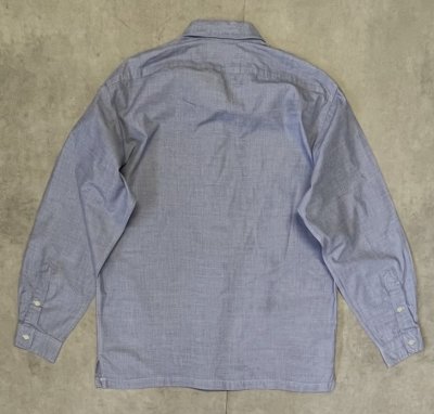 画像4: 90'S RALPH LAUREN "CLARENCE SPORT" 刷毛目ポプリン 長袖 プルオーバーボックスシャツ ブルー (VINTAGE)