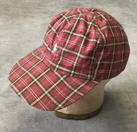 90'S RALPH LAUREN ロゴ刺繍 ベースボールキャップ チェック柄 USA製 (VINTAGE)