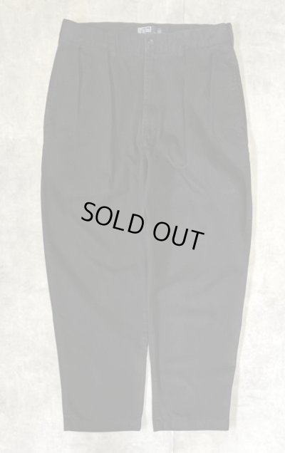 画像1: 90'S RALPH LAUREN "ANDREW PANT" ツープリーツ チノパンツ ブラック W35L30 (VINTAGE)