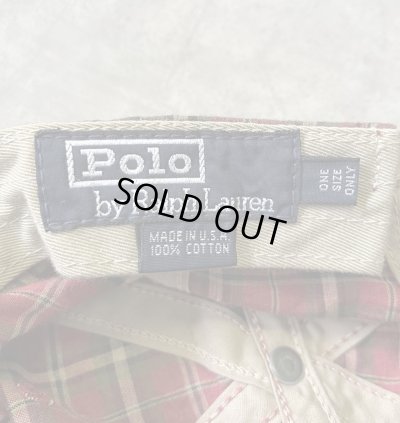 画像6: 90'S RALPH LAUREN ロゴ刺繍 ベースボールキャップ チェック柄 USA製 (VINTAGE)